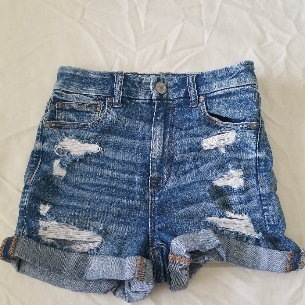 american eagle high rise curvy shorts size 2